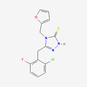 molecular formula C14H11ClFN3OS B4273910 5-(2-chloro-6-fluorobenzyl)-4-(2-furylmethyl)-4H-1,2,4-triazole-3-thiol 