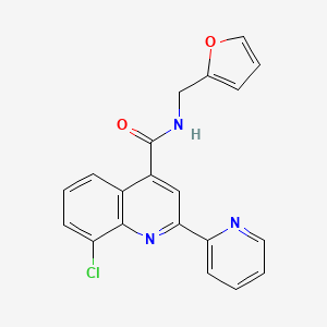 molecular formula C20H14ClN3O2 B4273936 8-CHLORO-N-[(FURAN-2-YL)METHYL]-2-(PYRIDIN-2-YL)QUINOLINE-4-CARBOXAMIDE 