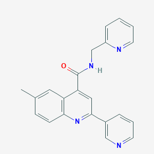 molecular formula C22H18N4O B4273949 6-METHYL-N-[(PYRIDIN-2-YL)METHYL]-2-(PYRIDIN-3-YL)QUINOLINE-4-CARBOXAMIDE 