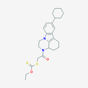 molecular formula C25H32N2O2S2 B427396 S-[2-(8-cyclohexyl-1,2,3a,4,5,6-hexahydro-3H-pyrazino[3,2,1-jk]carbazol-3-yl)-2-oxoethyl] O-ethyl dithiocarbonate 