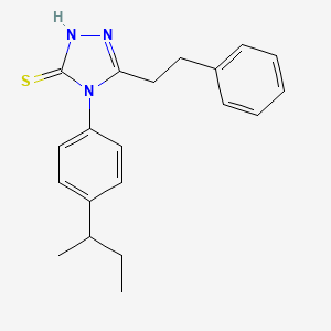 molecular formula C20H23N3S B4273963 4-[4-(butan-2-yl)phenyl]-5-(2-phenylethyl)-4H-1,2,4-triazole-3-thiol 