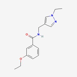 molecular formula C15H19N3O2 B4273964 3-ethoxy-N-[(1-ethyl-1H-pyrazol-4-yl)methyl]benzamide 