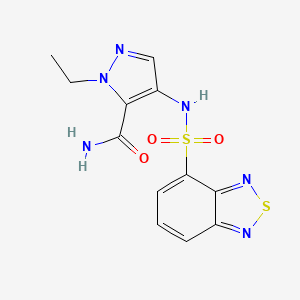 molecular formula C12H12N6O3S2 B4274007 4-[(2,1,3-benzothiadiazol-4-ylsulfonyl)amino]-1-ethyl-1H-pyrazole-5-carboxamide 