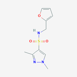 molecular formula C10H13N3O3S B4274015 N-[(FURAN-2-YL)METHYL]-13-DIMETHYL-1H-PYRAZOLE-4-SULFONAMIDE 