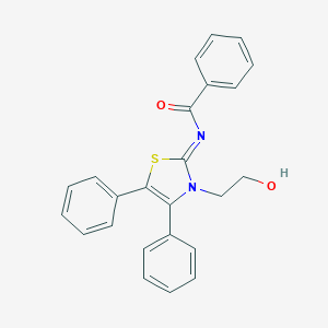 molecular formula C24H20N2O2S B427403 N-(3-(2-hydroxyethyl)-4,5-diphenyl-1,3-thiazol-2(3H)-ylidene)benzamide 