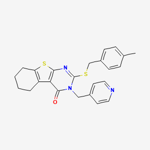 molecular formula C24H23N3OS2 B4274052 2-[(4-METHYLBENZYL)SULFANYL]-3-(4-PYRIDYLMETHYL)-5,6,7,8-TETRAHYDRO[1]BENZOTHIENO[2,3-D]PYRIMIDIN-4(3H)-ONE 