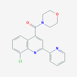 molecular formula C19H16ClN3O2 B4274074 [8-CHLORO-2-(2-PYRIDYL)-4-QUINOLYL](MORPHOLINO)METHANONE 