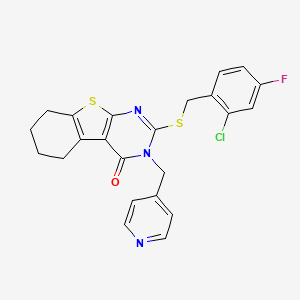 2-[(2-chloro-4-fluorobenzyl)sulfanyl]-3-(pyridin-4-ylmethyl)-5,6,7,8-tetrahydro[1]benzothieno[2,3-d]pyrimidin-4(3H)-one