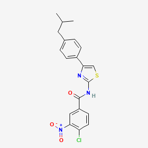 molecular formula C20H18ClN3O3S B4274087 4-chloro-N-[4-(4-isobutylphenyl)-1,3-thiazol-2-yl]-3-nitrobenzamide 