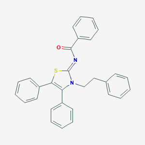 molecular formula C30H24N2OS B427410 N-(4,5-diphenyl-3-(2-phenylethyl)-1,3-thiazol-2(3H)-ylidene)benzamide 