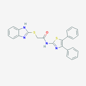 molecular formula C24H18N4OS2 B427412 2-(1H-benzimidazol-2-ylsulfanyl)-N-(4,5-diphenyl-1,3-thiazol-2-yl)acetamide CAS No. 352565-20-9
