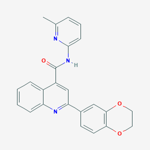 molecular formula C24H19N3O3 B4274128 2-(2,3-dihydro-1,4-benzodioxin-6-yl)-N-(6-methylpyridin-2-yl)quinoline-4-carboxamide 