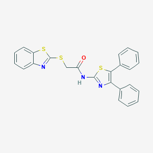 molecular formula C24H17N3OS3 B427414 2-(1,3-benzothiazol-2-ylsulfanyl)-N-(4,5-diphenyl-1,3-thiazol-2-yl)acetamide 
