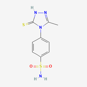 molecular formula C9H10N4O2S2 B4274142 4-(3-mercapto-5-methyl-4H-1,2,4-triazol-4-yl)benzenesulfonamide 