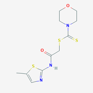 molecular formula C11H15N3O2S3 B427416 [(5-Methyl-1,3-thiazol-2-yl)carbamoyl]methyl morpholine-4-carbodithioate CAS No. 353253-47-1