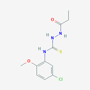 N-(5-chloro-2-methoxyphenyl)-2-propionylhydrazinecarbothioamide