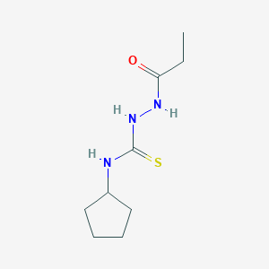 molecular formula C9H17N3OS B4274181 N-cyclopentyl-2-propionylhydrazinecarbothioamide 