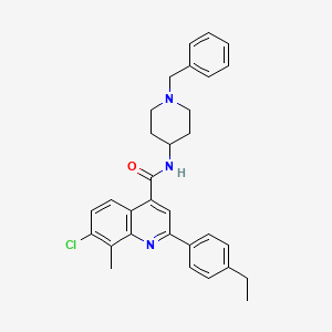 N-(1-benzyl-4-piperidinyl)-7-chloro-2-(4-ethylphenyl)-8-methyl-4-quinolinecarboxamide