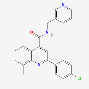 molecular formula C23H18ClN3O B4274205 2-(4-CHLOROPHENYL)-8-METHYL-N-[(PYRIDIN-3-YL)METHYL]QUINOLINE-4-CARBOXAMIDE 