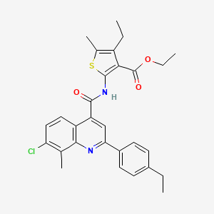 ethyl 2-({[7-chloro-2-(4-ethylphenyl)-8-methyl-4-quinolinyl]carbonyl}amino)-4-ethyl-5-methyl-3-thiophenecarboxylate