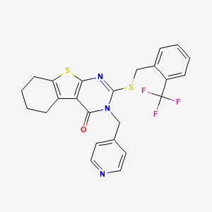 molecular formula C24H20F3N3OS2 B4274234 3-(4-pyridinylmethyl)-2-{[2-(trifluoromethyl)benzyl]thio}-5,6,7,8-tetrahydro[1]benzothieno[2,3-d]pyrimidin-4(3H)-one 