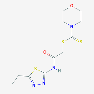 molecular formula C11H16N4O2S3 B427424 2-[(5-Ethyl-1,3,4-thiadiazol-2-yl)amino]-2-oxoethyl 4-morpholinecarbodithioate 