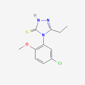 molecular formula C11H12ClN3OS B4274245 4-(5-chloro-2-methoxyphenyl)-5-ethyl-4H-1,2,4-triazole-3-thiol 