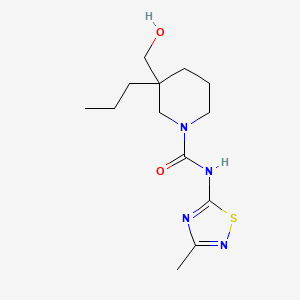 molecular formula C13H22N4O2S B4274251 3-(hydroxymethyl)-N-(3-methyl-1,2,4-thiadiazol-5-yl)-3-propylpiperidine-1-carboxamide 