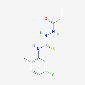 molecular formula C11H14ClN3OS B4274266 N-(5-chloro-2-methylphenyl)-2-propionylhydrazinecarbothioamide 