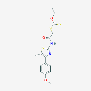 molecular formula C16H18N2O3S3 B427427 O-ethyl S-(2-{[4-(4-methoxyphenyl)-5-methyl-1,3-thiazol-2-yl]amino}-2-oxoethyl) carbonodithioate 