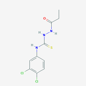 molecular formula C10H11Cl2N3OS B4274273 N-(3,4-dichlorophenyl)-2-propionylhydrazinecarbothioamide 