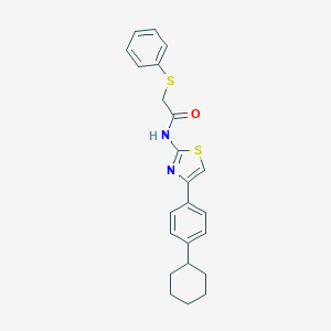 molecular formula C23H24N2OS2 B427428 N-[4-(4-cyclohexylphenyl)-1,3-thiazol-2-yl]-2-(phenylsulfanyl)acetamide 