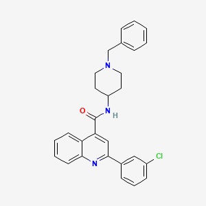 molecular formula C28H26ClN3O B4274309 N-(1-benzyl-4-piperidinyl)-2-(3-chlorophenyl)-4-quinolinecarboxamide 