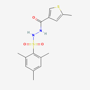 molecular formula C15H18N2O3S2 B4274335 N'-(mesitylsulfonyl)-5-methyl-3-thiophenecarbohydrazide 