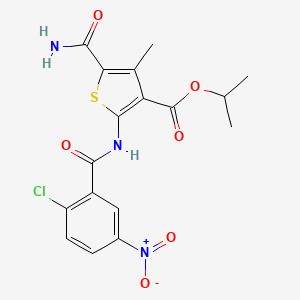 isopropyl 5-(aminocarbonyl)-2-[(2-chloro-5-nitrobenzoyl)amino]-4-methyl-3-thiophenecarboxylate