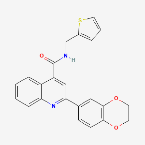 molecular formula C23H18N2O3S B4274344 2-(2,3-dihydro-1,4-benzodioxin-6-yl)-N-(2-thienylmethyl)-4-quinolinecarboxamide 