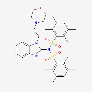 molecular formula C33H42N4O5S2 B4274351 2,3,5,6-tetramethyl-N-{1-[2-(4-morpholinyl)ethyl]-1H-benzimidazol-2-yl}-N-[(2,3,5,6-tetramethylphenyl)sulfonyl]benzenesulfonamide 