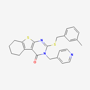 molecular formula C24H23N3OS2 B4274353 2-[(3-METHYLBENZYL)SULFANYL]-3-(4-PYRIDYLMETHYL)-5,6,7,8-TETRAHYDRO[1]BENZOTHIENO[2,3-D]PYRIMIDIN-4(3H)-ONE 