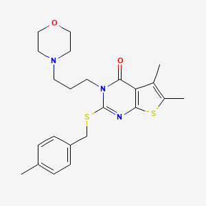 5,6-DIMETHYL-2-[(4-METHYLBENZYL)SULFANYL]-3-(3-MORPHOLINOPROPYL)THIENO[2,3-D]PYRIMIDIN-4(3H)-ONE