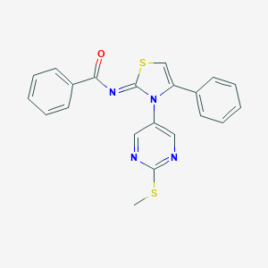 molecular formula C21H16N4OS2 B427437 N-(3-[2-(methylsulfanyl)-5-pyrimidinyl]-4-phenyl-1,3-thiazol-2(3H)-ylidene)benzamide 