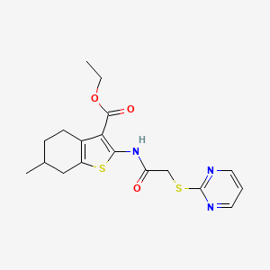 ETHYL 6-METHYL-2-{[2-(2-PYRIMIDINYLSULFANYL)ACETYL]AMINO}-4,5,6,7-TETRAHYDRO-1-BENZOTHIOPHENE-3-CARBOXYLATE