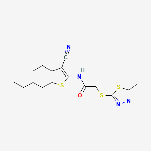 N-(3-cyano-6-ethyl-4,5,6,7-tetrahydro-1-benzothiophen-2-yl)-2-[(5-methyl-1,3,4-thiadiazol-2-yl)sulfanyl]acetamide