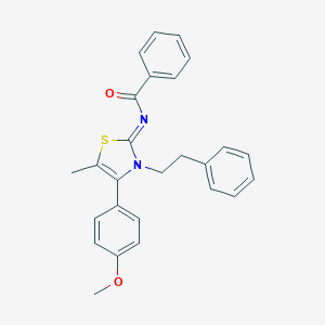 molecular formula C26H24N2O2S B427440 N-(4-(4-methoxyphenyl)-5-methyl-3-(2-phenylethyl)-1,3-thiazol-2(3H)-ylidene)benzamide 
