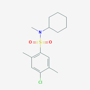 molecular formula C15H22ClNO2S B4274401 4-chloro-N-cyclohexyl-N,2,5-trimethylbenzenesulfonamide 