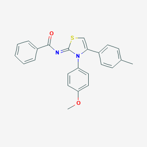 molecular formula C24H20N2O2S B427443 N-(3-(4-methoxyphenyl)-4-(4-methylphenyl)-1,3-thiazol-2(3H)-ylidene)benzamide 