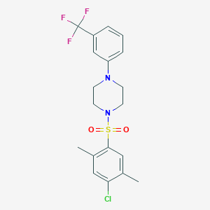 molecular formula C19H20ClF3N2O2S B4274437 1-[(4-chloro-2,5-dimethylphenyl)sulfonyl]-4-[3-(trifluoromethyl)phenyl]piperazine 