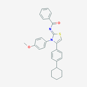 N-(4-(4-cyclohexylphenyl)-3-(4-methoxyphenyl)-1,3-thiazol-2(3H)-ylidene)benzamide