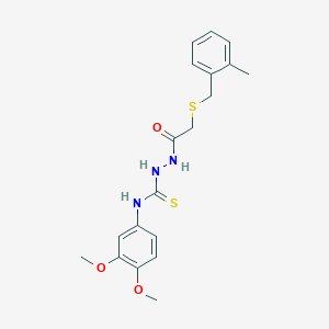 N-(3,4-dimethoxyphenyl)-2-{[(2-methylbenzyl)thio]acetyl}hydrazinecarbothioamide