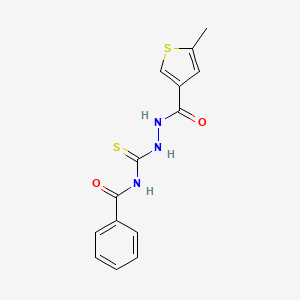 N-({2-[(5-methylthiophen-3-yl)carbonyl]hydrazinyl}carbonothioyl)benzamide