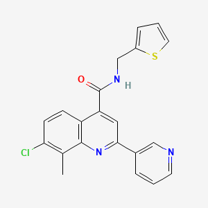 molecular formula C21H16ClN3OS B4274506 7-chloro-8-methyl-2-(pyridin-3-yl)-N-(thiophen-2-ylmethyl)quinoline-4-carboxamide CAS No. 669705-06-0